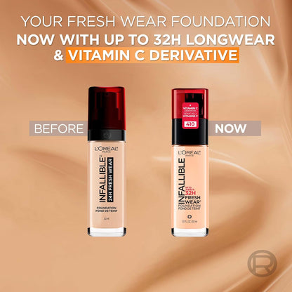 L'Oréal Paris Liquid Foundation, Full Coverage, Lasting Wear, Wit