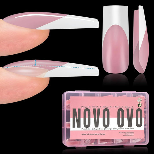 Instant Apex Sculpted Square French Tip Nail Tips Press on, Thick