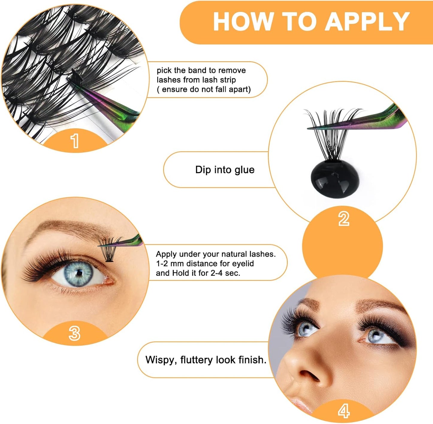 B&Qaugen Lash Clusters 280 Pcs 40D-0.07D-9-15MIX B&Q LASH Individual Lashes