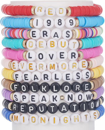 11Pcs TS Inspired Friendship Bracelets, Singer-Themed Bracelets for Taylor