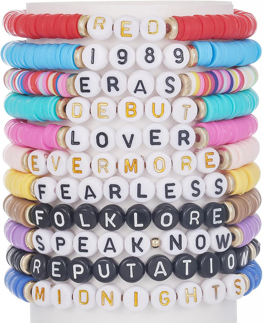 11Pcs TS Inspired Friendship Bracelets, Singer-Themed Bracelets for Taylor