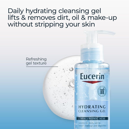 Eucerin, Hydrating Cleansing Gel + Hyaluronic Acid, 6.8 fl oz (200 ml)