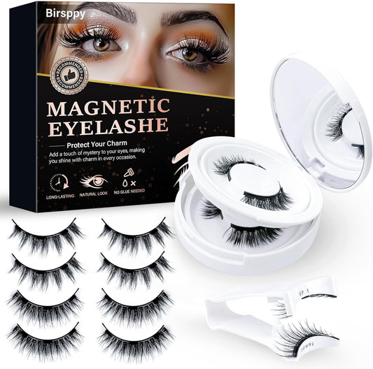 Magnetic Eyelashes, Reusable Magnetic Lashes with Applicator, Nat