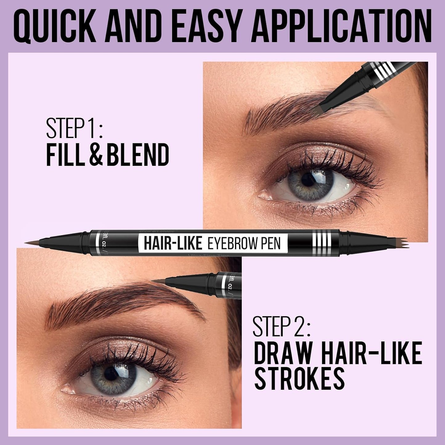 Microblading Eyebrow Pen - Eyebrow Pencil Magical 2-in-1 Dual-Ended Waterpr