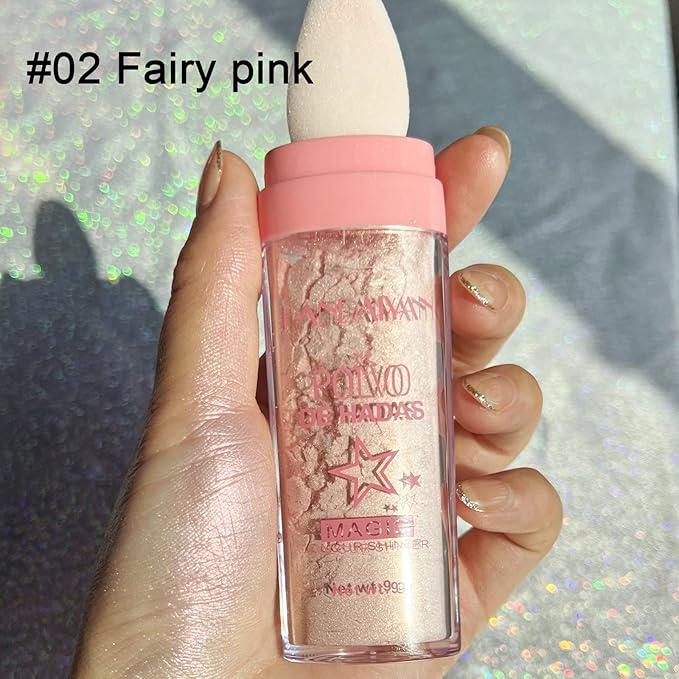 Polvo De Hadas Makeup Powder, Highlighter Powder Stick Body Shimm