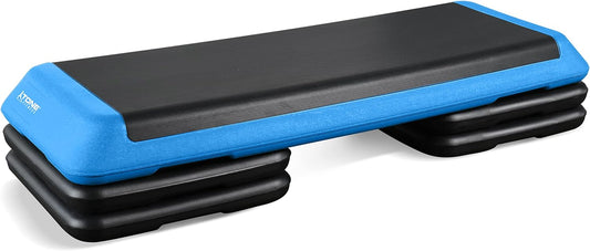 Tone Fitness 43'' Adjustable Aerobic Stepper Platform (4" - 6" - 8" with 4 adjustable Risers)-Blue