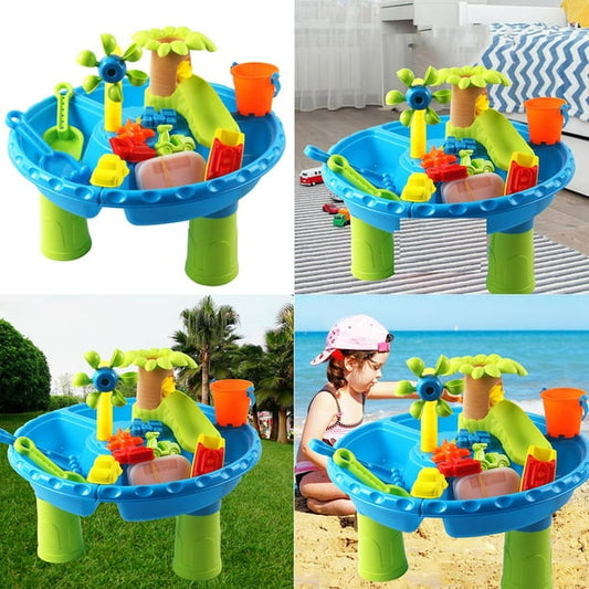22 Pieces Sand Water Table Outdoor for Kids Sand  Beach Table Toys for Kids Children Rain Showers  Activity Table Sandbox Toy Sensory Table