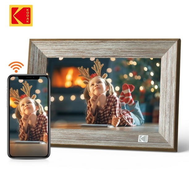 Kodak 1013W 10.1-inch WIFI Touch Screen with Grey Wood Tone Frame