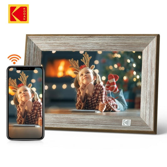 Kodak 1013W 10.1-inch WIFI Touch Screen with Grey Wood Tone Frame