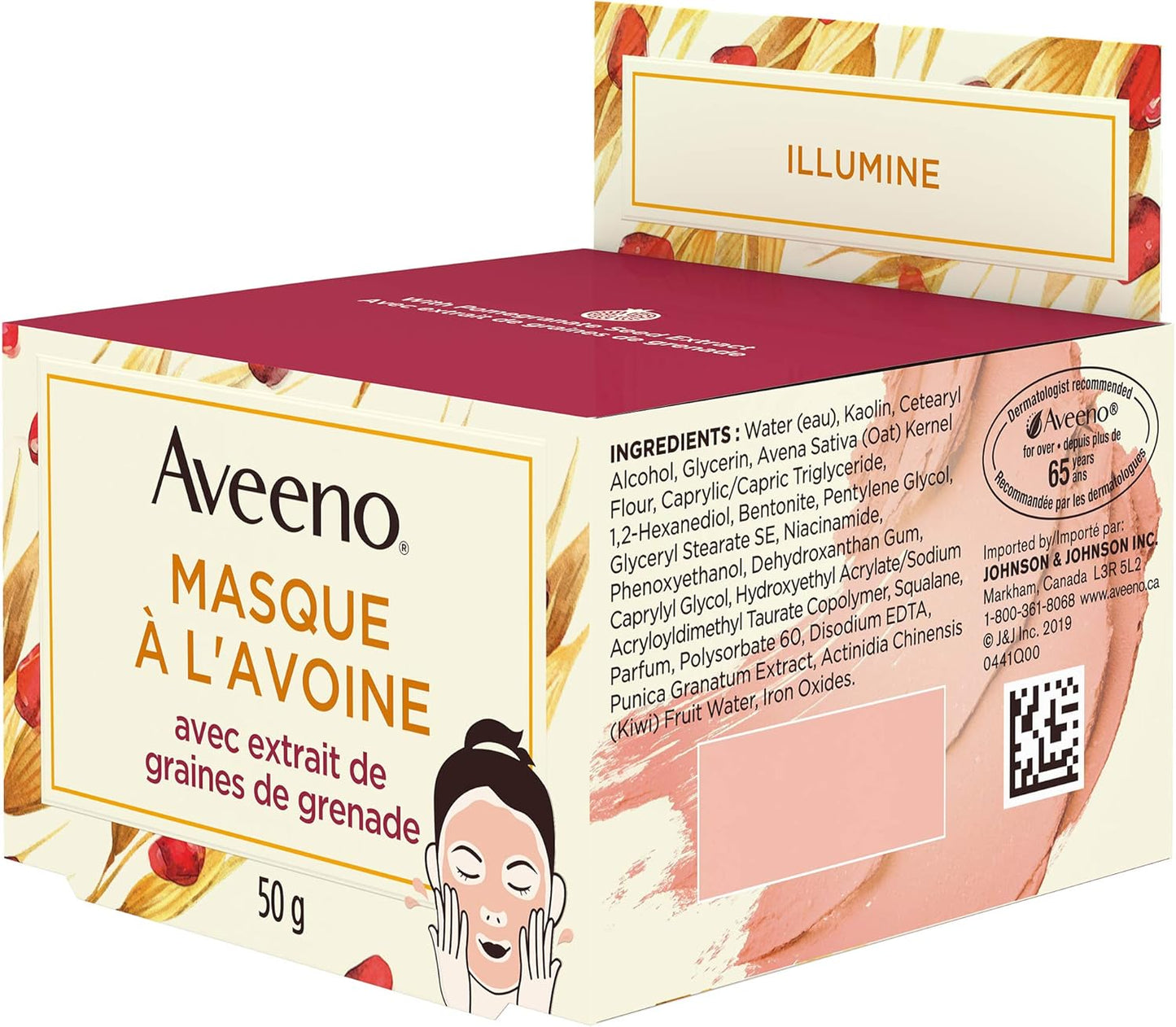 Johnson & Johnson Aveeno Oat Face Mask with Pomegranate Seed Extr