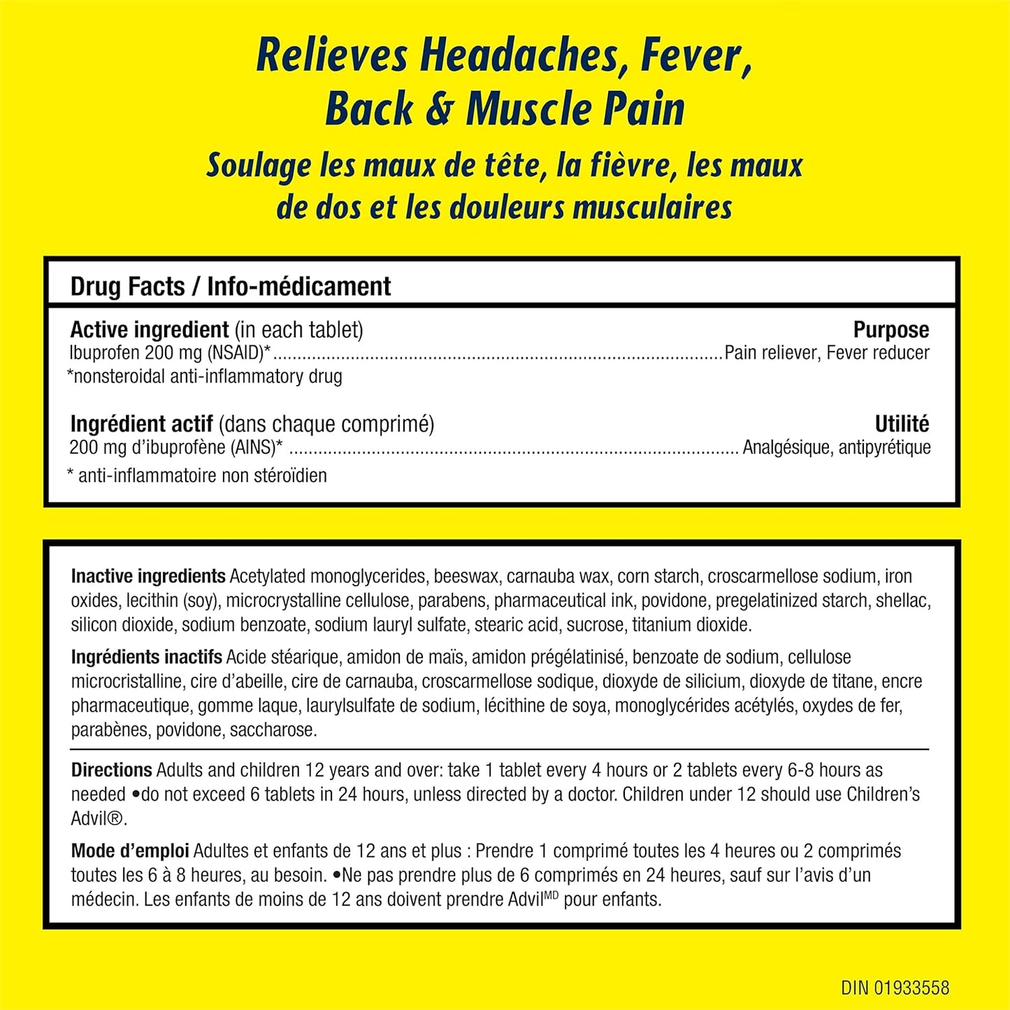 Advil Tablets (50 Count), 200 mg ibuprofen, Temporary Pain Reliev