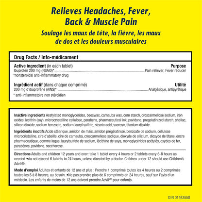 Advil Tablets (50 Count), 200 mg ibuprofen, Temporary Pain Reliev