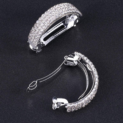 Frcolor 2pcs Crystal Bridal Hair Clip Retro Spring Hairpin Rhinestone Hair