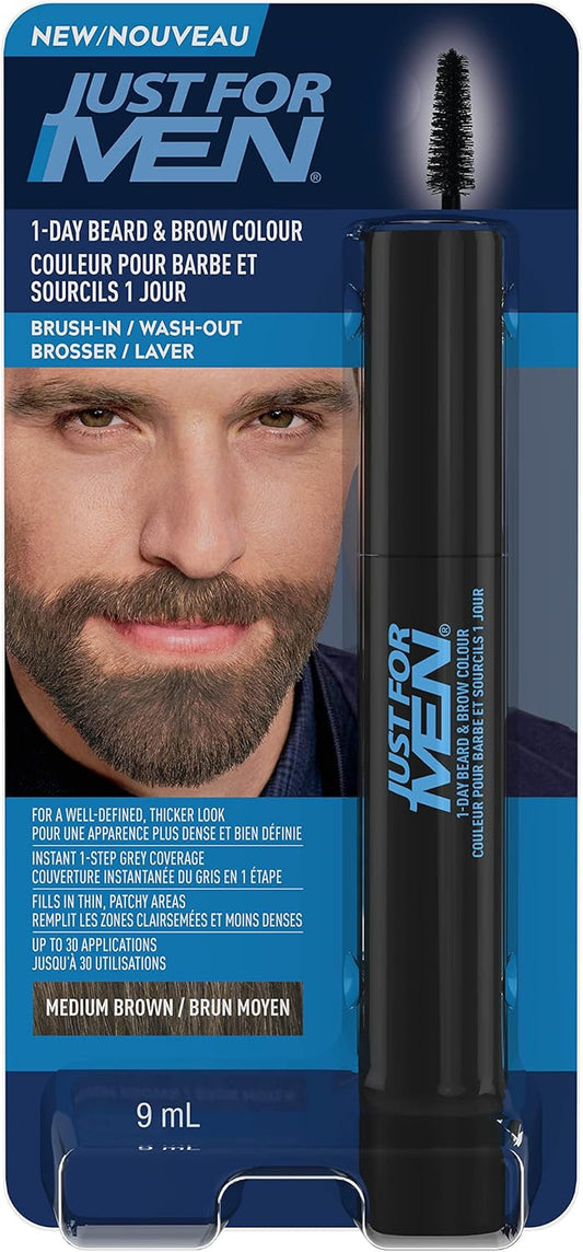Just for Men 1-Day Beard & Brow Color, Temporary Color for Beard