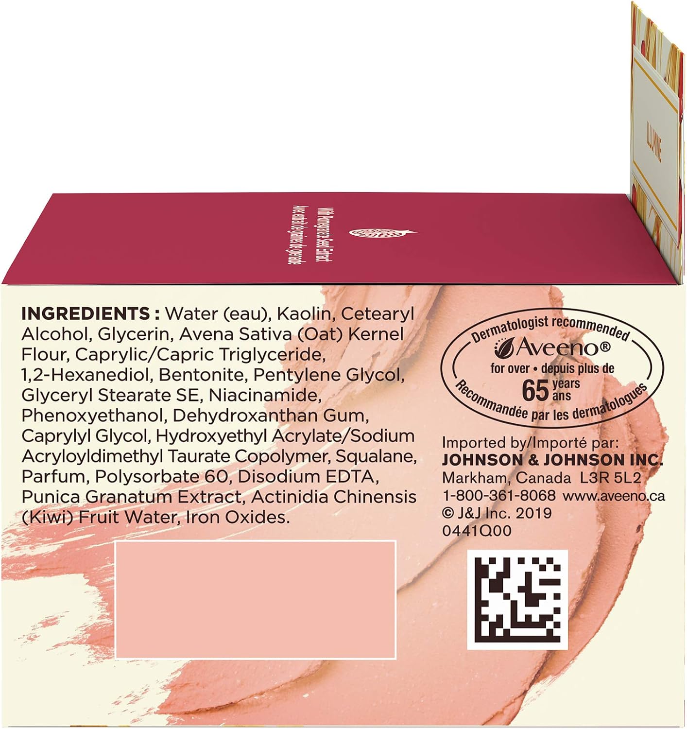 Johnson & Johnson Aveeno Oat Face Mask with Pomegranate Seed Extr