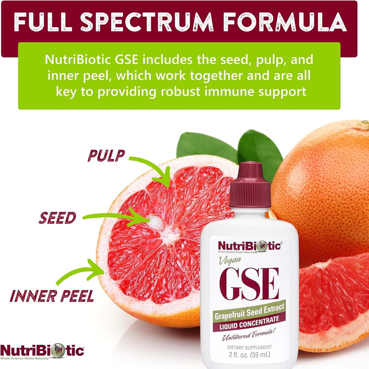 NutriBiotic – GSE, 2 Oz Liquid | The Original Grapefruit Seed Extract Premi