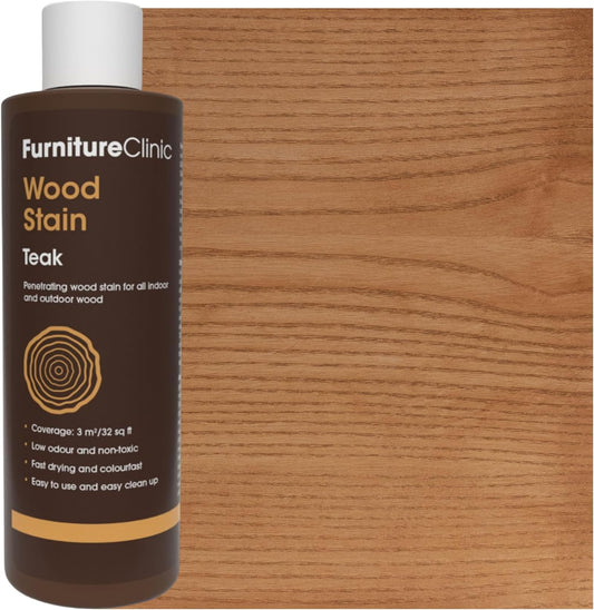 Furniture Clinic Wood Stain | Teak | Water Based | Fast Drying, Low Odor, &