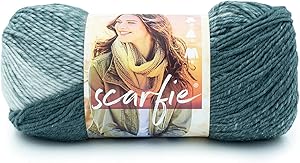 Lion Brand 826-233 Yarn Scarfie Bulky Yarn, Pale Grey/Bluestone, 1 Skein
