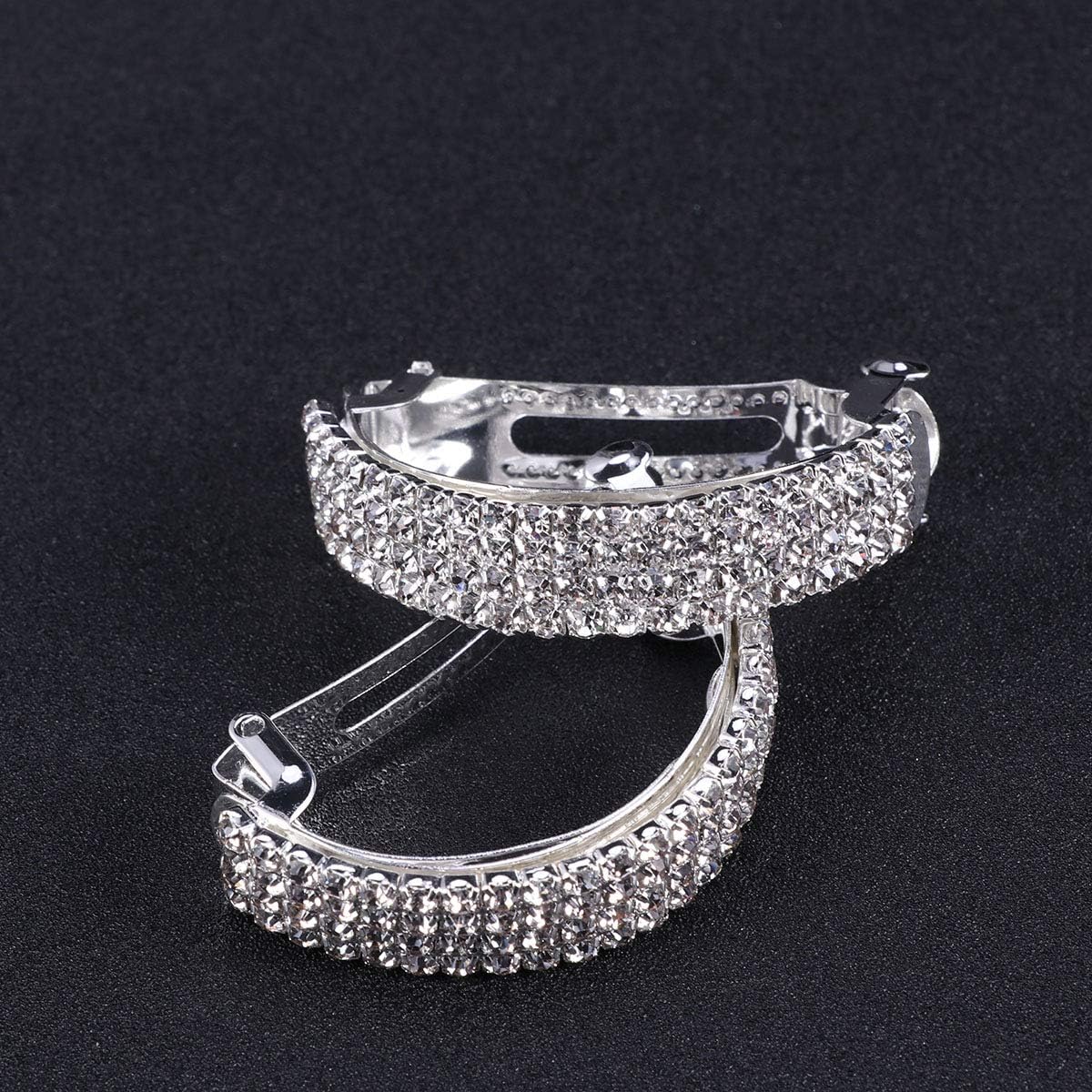 Frcolor 2pcs Crystal Bridal Hair Clip Retro Spring Hairpin Rhinestone Hair