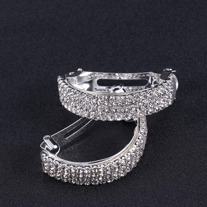 Frcolor 2pcs Crystal Bridal Hair Clip Retro Spring Hairpin Rhinestone Hair