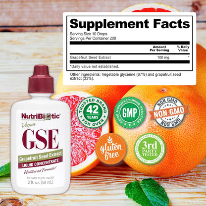 NutriBiotic – GSE, 2 Oz Liquid | The Original Grapefruit Seed Extract Premi