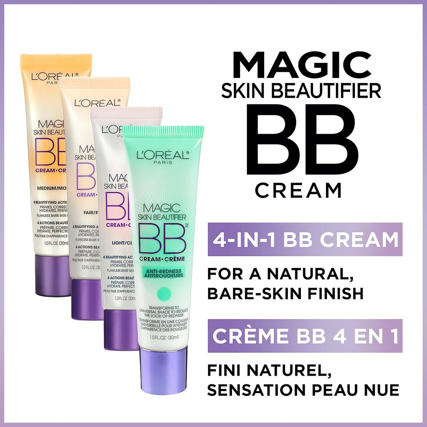 L’Oréal Paris Skin Beautifier Magic BB Cream, 4-in-1 Ultra-Light Lotion, Me