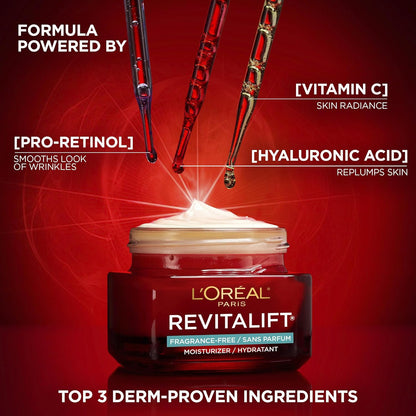 L'Oreal Paris Fragrance-Free Day Cream, Reduces Look of Wrinkles