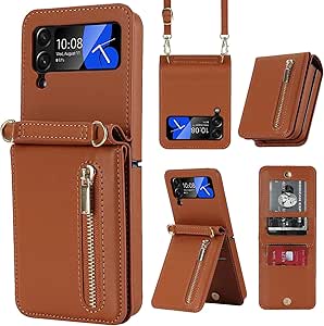 Asuwish Phone Case for Samsung Galaxy Z Flip 3 5G 2021 Wallet Cov