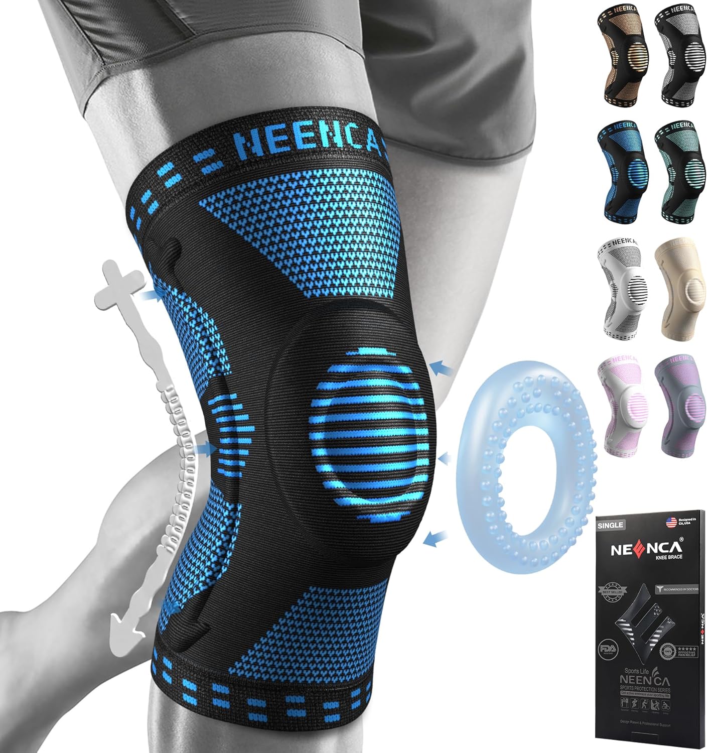 NEENCA Professional Knee Brace for Pain Relief, Medical Knee Supp