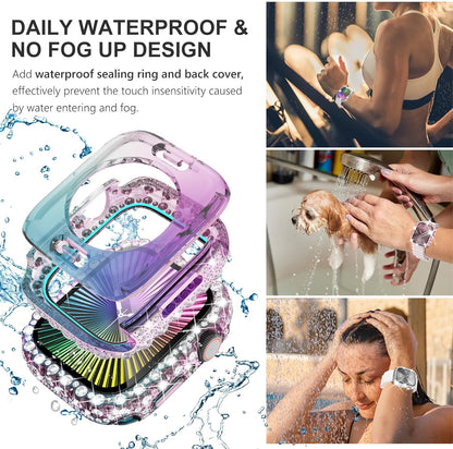 Wingle 2 in 1 Waterproof Case for Apple Watch 41mm 45mm Screen Pr