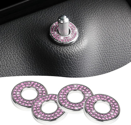 Sodcay 4 Pack Bling Car Inner Door Lock Covers, Rhinestones Pull