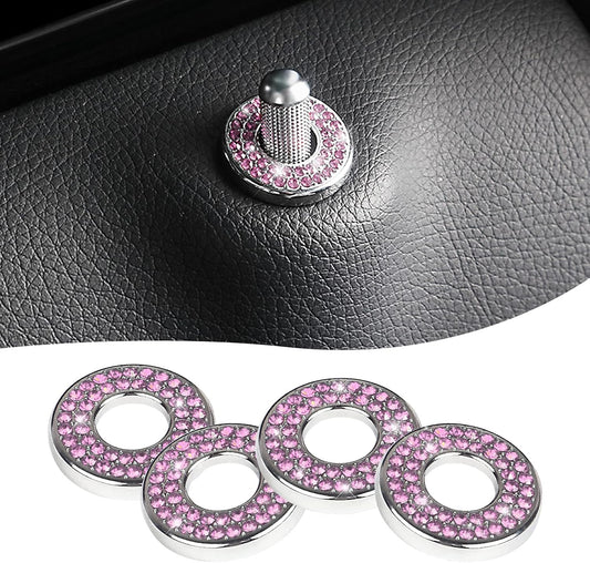 Sodcay 4 Pack Bling Car Inner Door Lock Covers, Rhinestones Pull