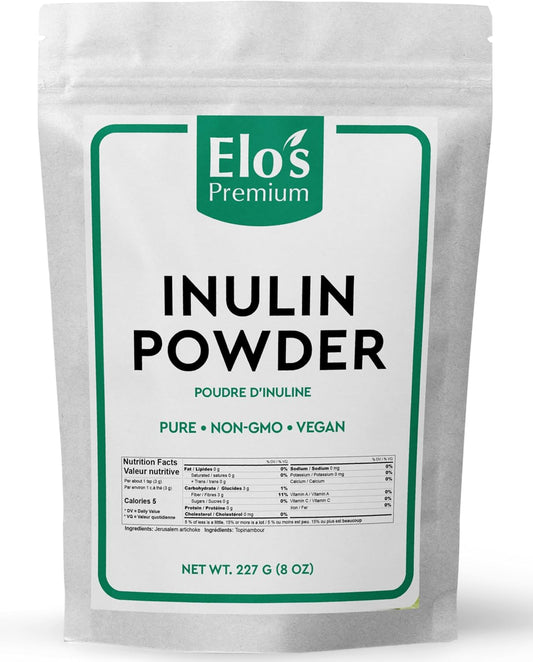 Organic Inulin Powder (227g) by Elo's Premium| 100% Food Grade In
