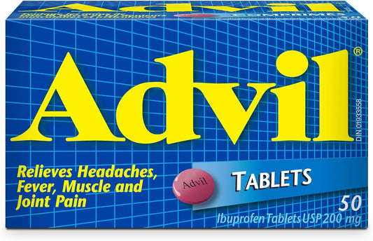 Advil Tablets (50 Count), 200 mg ibuprofen, Temporary Pain Reliev