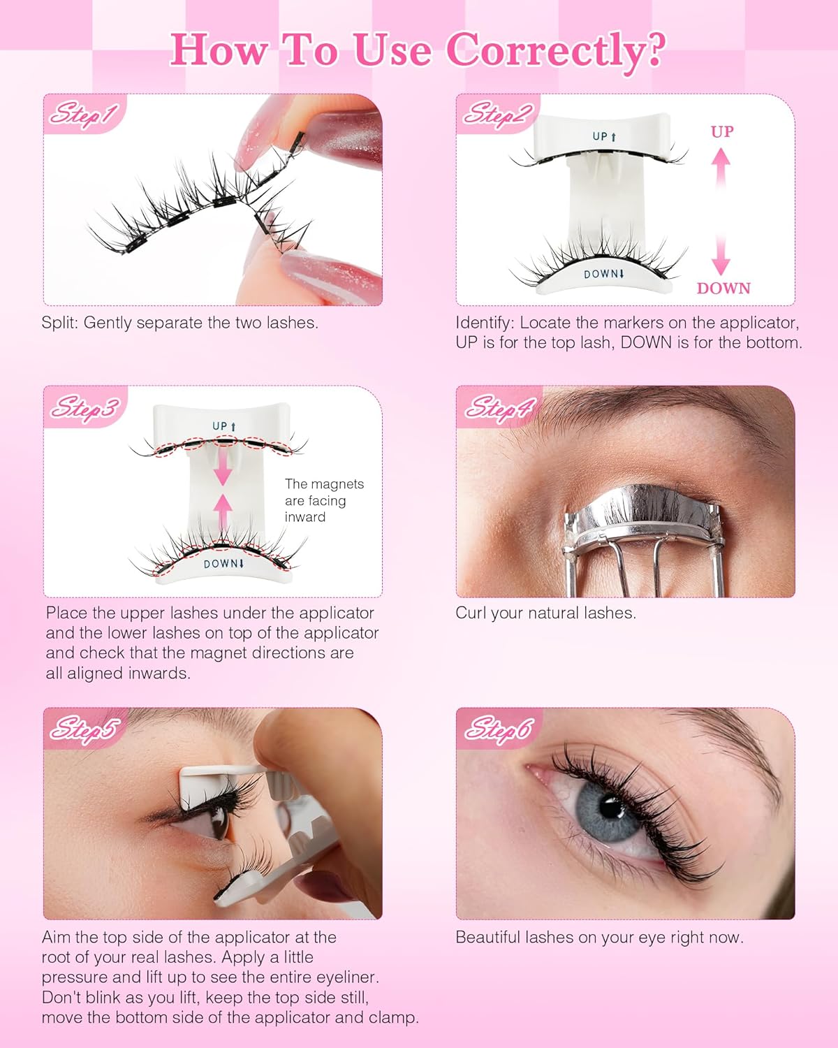 Magnetic Eyelashes Manga Lashes Natural Look, Easy To Wear And Remover, 2 P