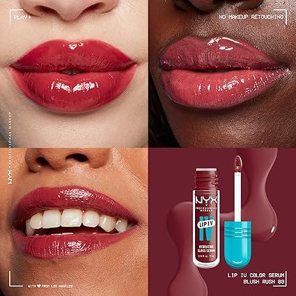 Nyx Professional Makeup Lip Iv Hydrating Gloss Serum - BLUSH RUSH ONE SIZE