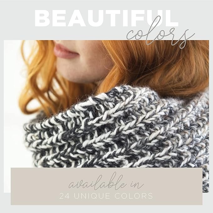 Lion Brand 826-233 Yarn Scarfie Bulky Yarn, Pale Grey/Bluestone, 1 Skein