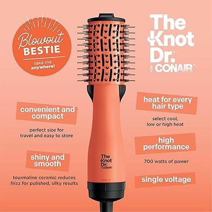 Conair The Knot Dr BC114 All-in-One Mini Oval Dryer Brush, Travel