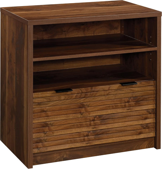 Sauder 426510 Harvey Park Lateral Filing Cabinet with Open Shelf, Grand Walnut Finish