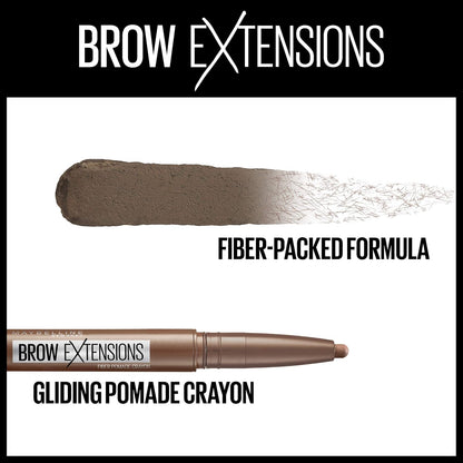 Maybelline Brow Extensions Fiber Pomade Crayon Eyebrow Makeup, So