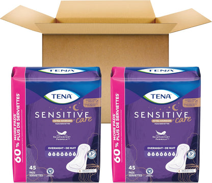 Tena Incontinence Pads for Women - Overnight - 45ct (2 Pack)
