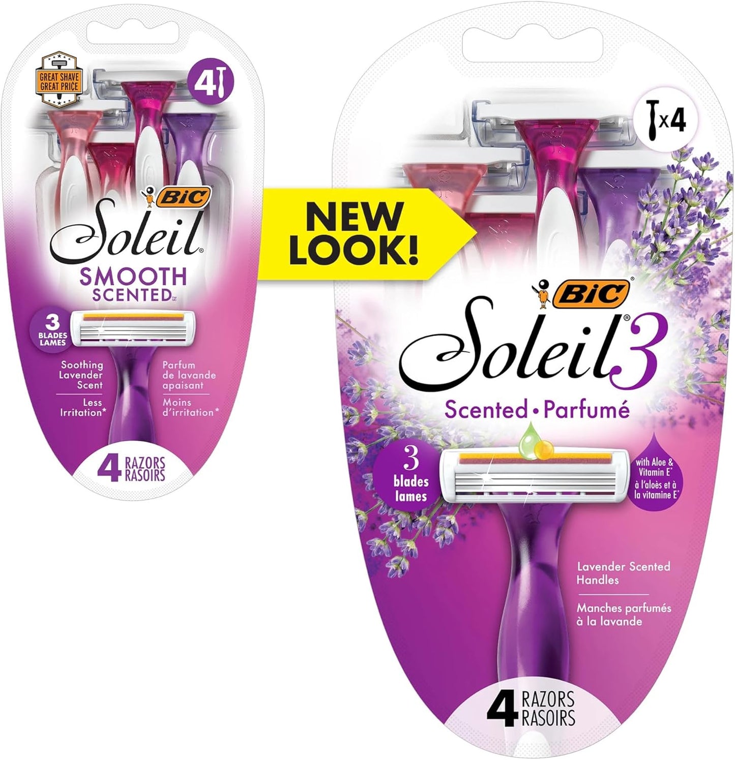 BIC Soleil Smooth Scented Women's Disposable Razors, Triple Blade Razor For