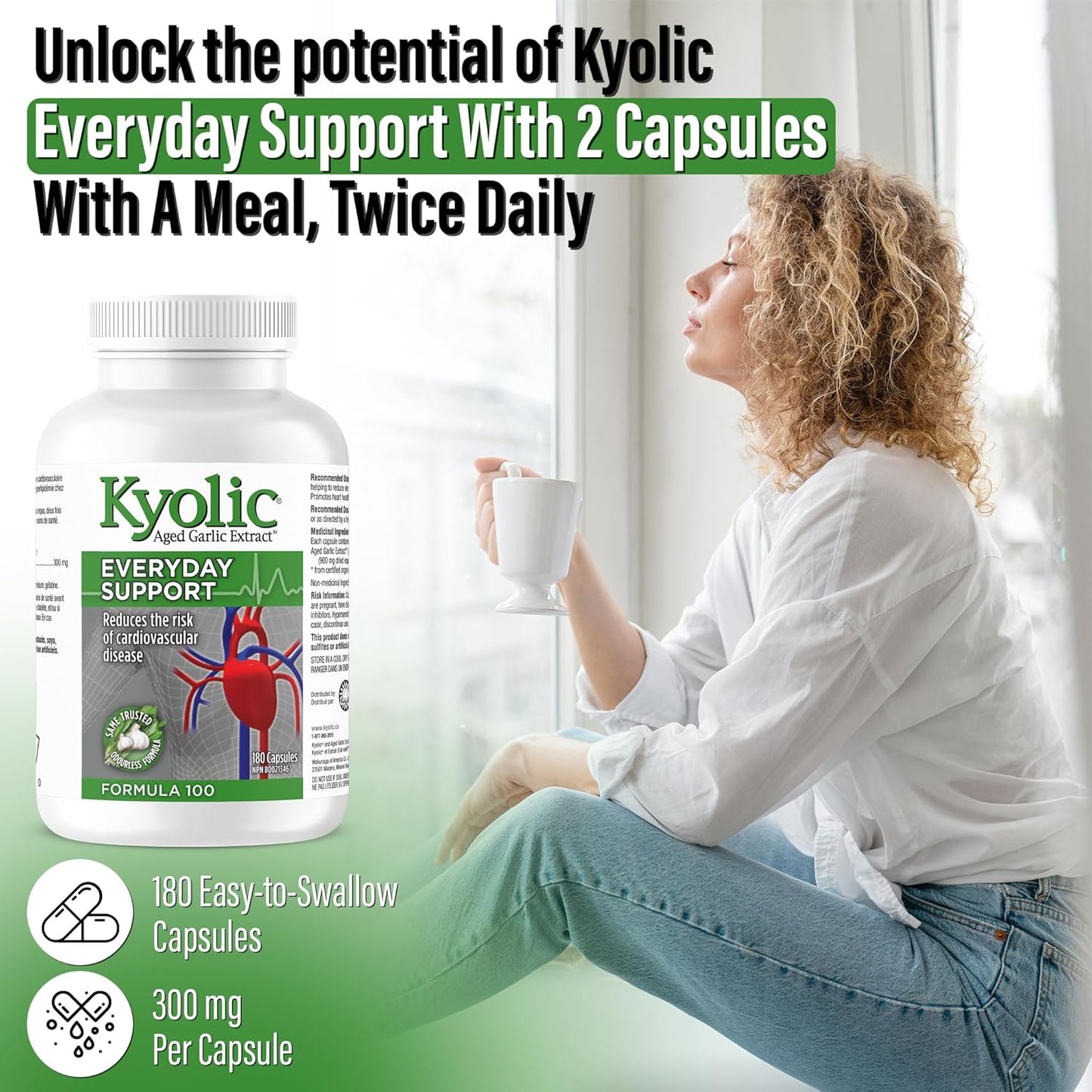 Kyolic - Aged Garlic Extract Supplements - Formula 100 Everyday Support 300