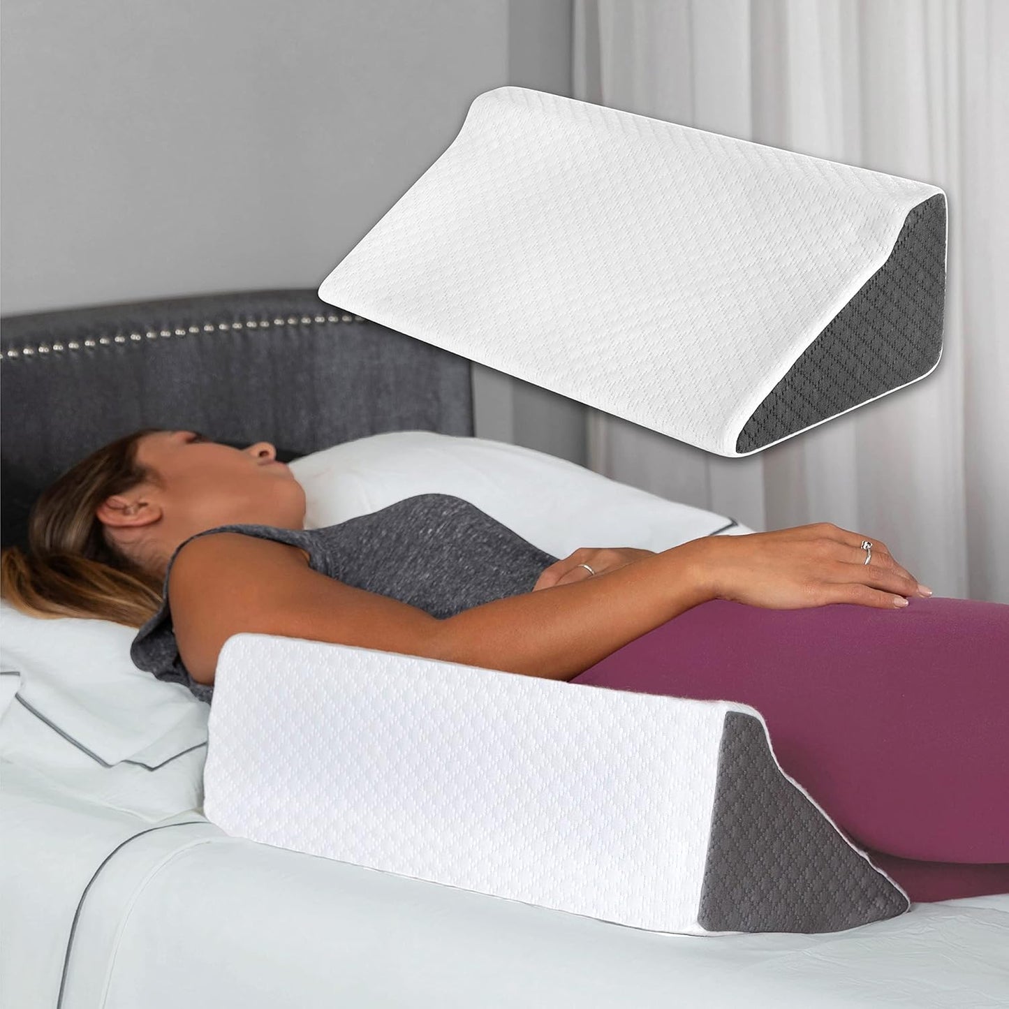 K?lbs Side Wedge Pillow for Sleeping | Back Pillow  Wedge Stylish Jacquard Cover | Bed Wedge Pillow  for Side Sleepers | Wedge Pillows for After  Surgery, Pillows for Side Sleeper | Pregnancy  Wedge
