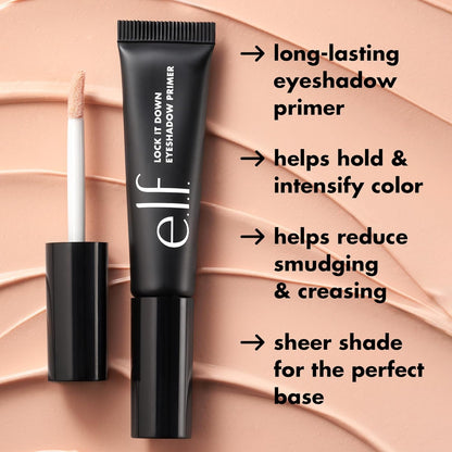 e.l.f. Lock It Down Eyeshadow Primer, Smooth, Creamy Primer For Long-Lastin
