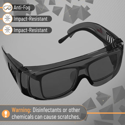UNCO- Safety Goggles Over Glasses, Protective Goggles, Safety Gog