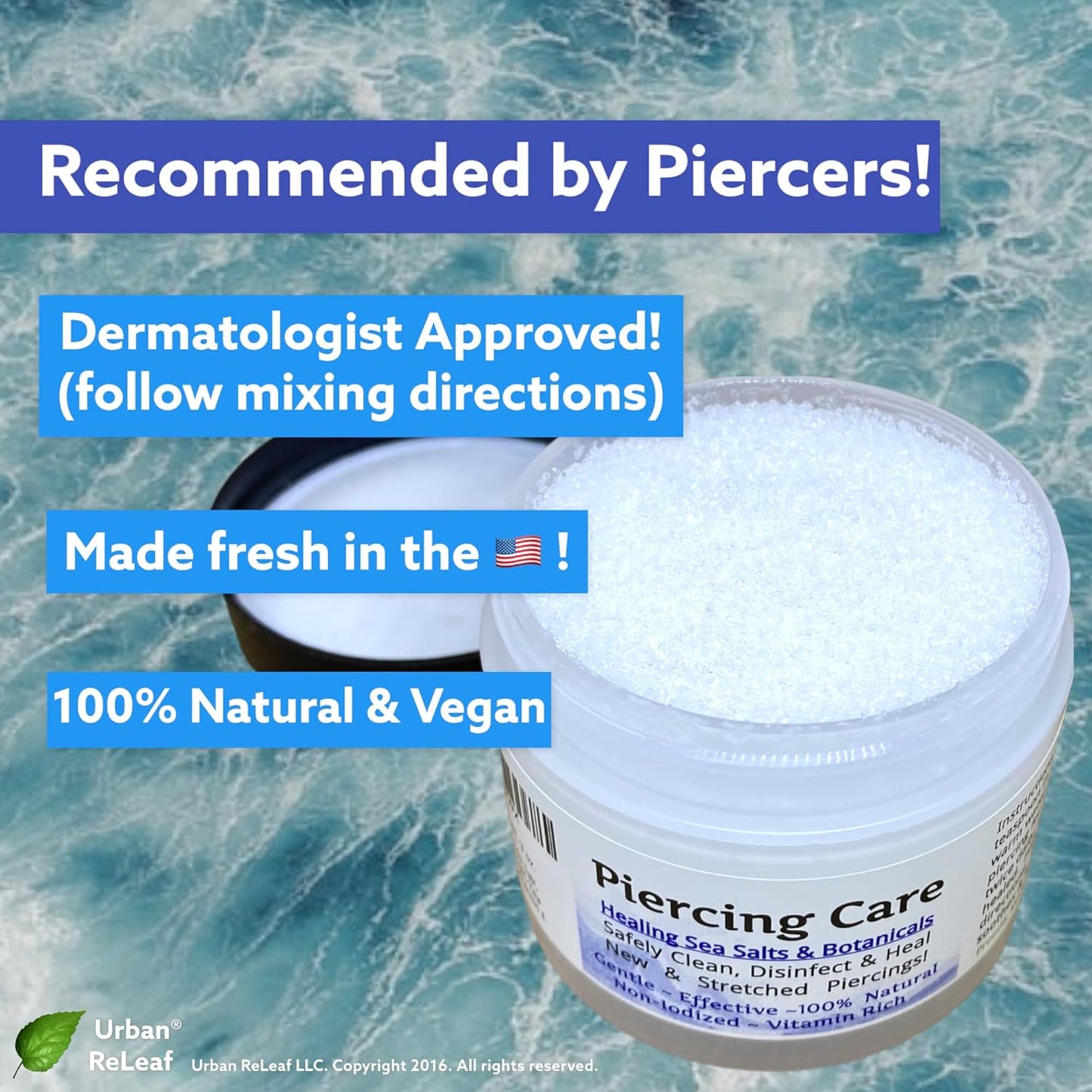 Urban ReLeaf Piercing Care - Healing Sea Salt & Botanical Afterca