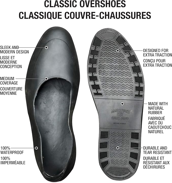 Moneysworth & Best 28446 Snow Guard Classic Overshoe, XS W 6-7, Black