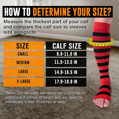 Doc Miller Open Toe Compression Socks, 15-20 mmHg, Toeless Compre