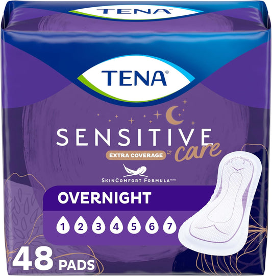 Tena 2054191 Incontinence Pads for Women, Overnight, 48 Count